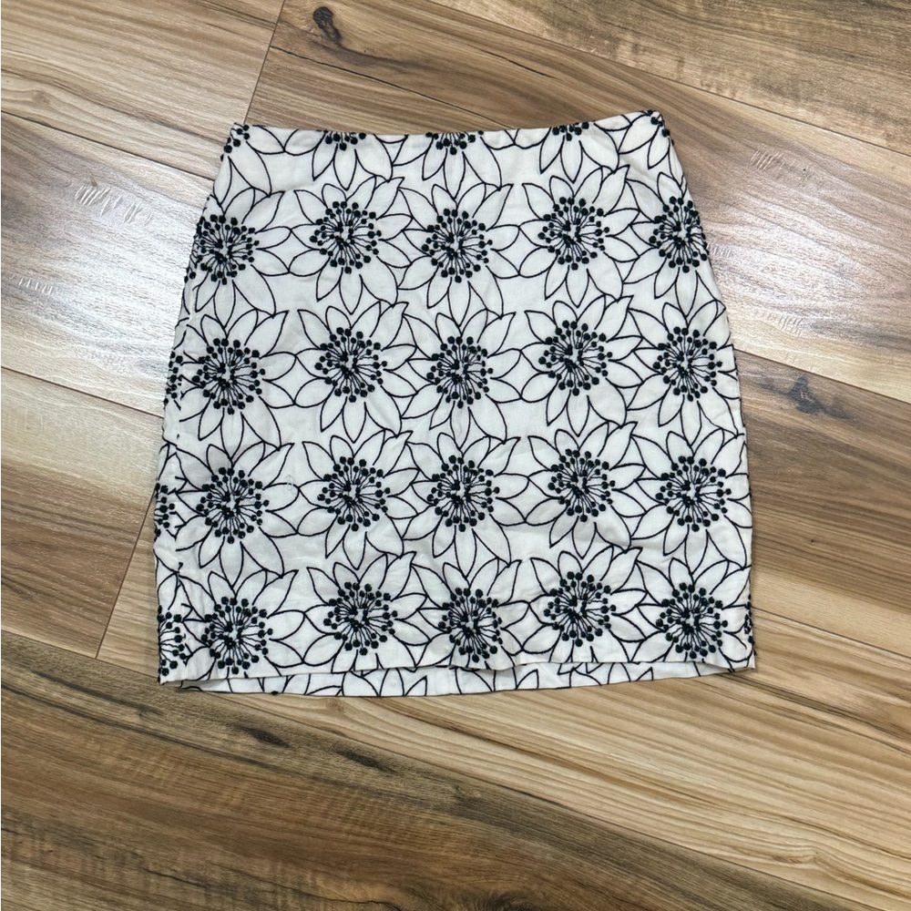 J. Crew Navy Blue Floral Mini Skirt